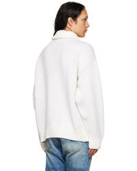 We11done White Turtleneck Sweater