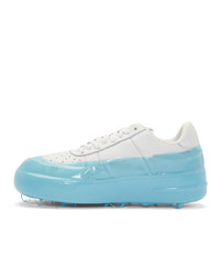 424 Off White And Blue Dipped Sneakers