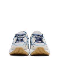 Acne Studios Off White And Blue Rockaway Sneakers