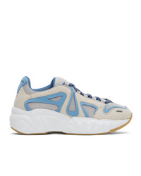 Acne Studios Off White And Blue Rockaway Sneakers