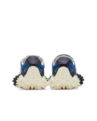 Eytys Off White And Blue Suede Fugu Sneakers