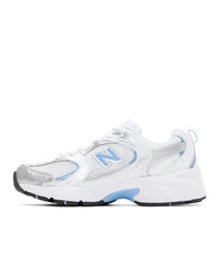 New Balance White And Blue 530 Sneakers