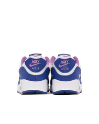 Nike White And Blue Air Max 90 Se Sneakers
