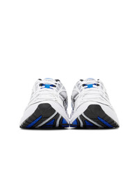 Asics White And Blue Gel Kayano 14 Sneakers