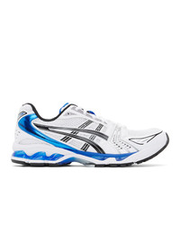 Asics White And Blue Gel Kayano 14 Sneakers