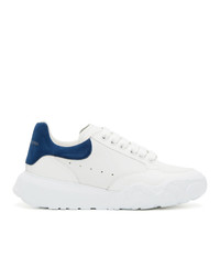 Alexander McQueen White And Blue Low Sneakers