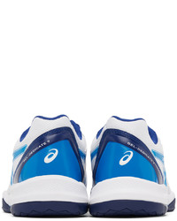 Asics White Blue Gel Dedicate 7 Sneakers