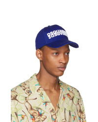 DSQUARED2 Blue And White Mirrored Logo Baseball Cap