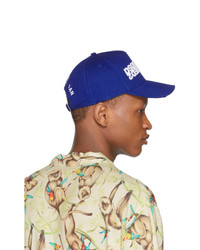 DSQUARED2 Blue And White Mirrored Logo Baseball Cap