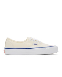 White and Blue Canvas Low Top Sneakers