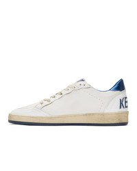 Golden Goose White And Blue B Sneakers