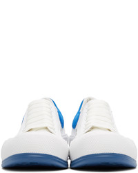 Alexander McQueen White Blue Deck Plimsoll Sneakers