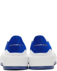 Alexander McQueen White Blue Deck Plimsoll Sneakers