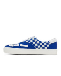 Amiri Blue And White Checkered Skeleton Toe Sneakers