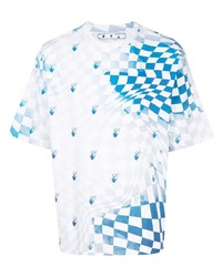Off-White Logo Print Checkerboard T Shirt