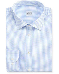 Armani Collezioni Blue On White Graph Check Shirt
