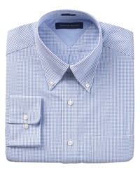 Tommy Hilfiger Dress Shirt Blue And White Check Long Sleeve Shirt