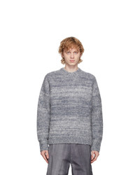 Auralee Blue Wool And Alpaca Sweater