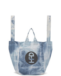 White and Blue Denim Tote Bag
