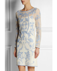 ALICE by Temperley Clover Embroidered Cotton Mesh Mini Dress