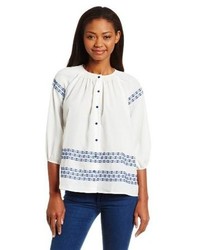 Collective Concepts 34 Sleeve Embroidered Detail Peasant Blouse