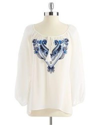 Sanctuary Embroidered Peasant Top