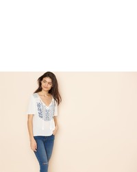 Garage Embroidered Short Sleeve Peasant Top