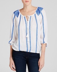 Bloomingdale's Moon Meadow Embroidered Peasant Blouse