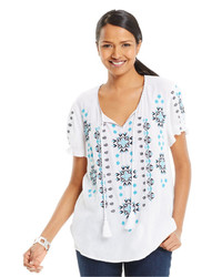 Style Co Embroidered Peasant Top