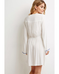 Forever 21 Contemporary Embroidered Peasant Dress