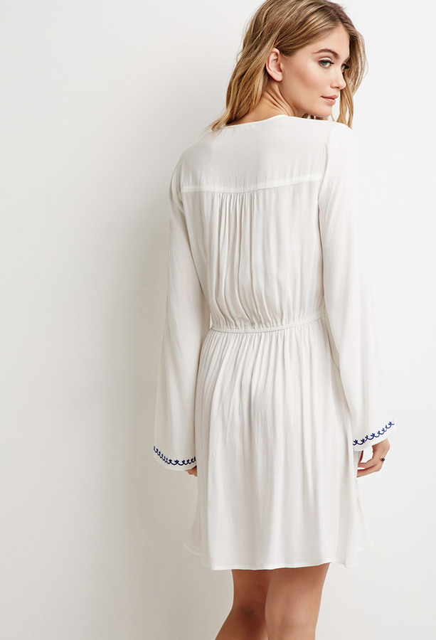 Forever 21 Contemporary Embroidered Peasant Dress, $32 | Forever 21 ...