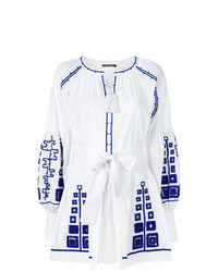 W.Gibbs Embroidered And Tassel Detailed Mini Dress