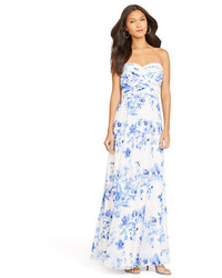 White and Blue Evening Dress