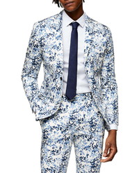 Topman Floral Skinny Fit Suit Blazer