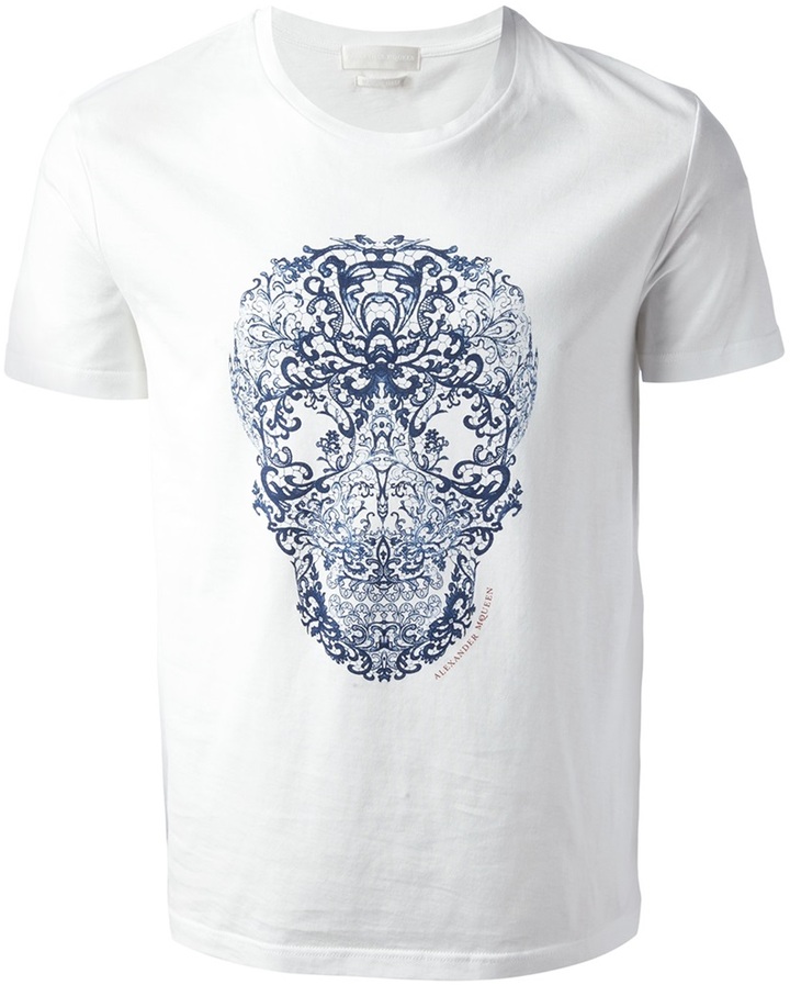 Alexander McQueen Lace Skull Print T 