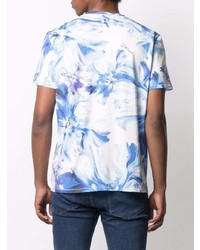 Just Cavalli Painted Floral Print T Shirt