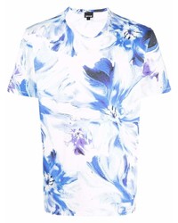 Just Cavalli Painted Floral Print T Shirt