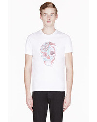 Alexander McQueen White Snake Skull Print T Shirt