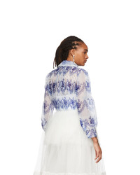 Simone Rocha Blue And Off White Printed Shirt