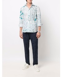 Etro Floral Print Rolled Sleeve Shirt