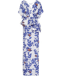Johanna Ortiz Silk Bluebell Embellished Maxi Dress