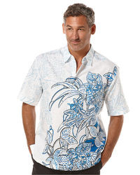 Cubavera Floral Hawaiian Linen Blend Shirt