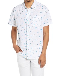 Obey Floral Short Sleeve Organic Poplin Button Up Shirt