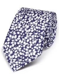 Charles Tyrwhitt Navy And White Cotton Luxury Italian Floral Slim Tie