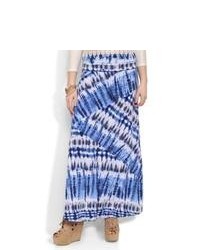 Deb Spliced Maxi Skirt With Blue And White Tie Dye Print Blue