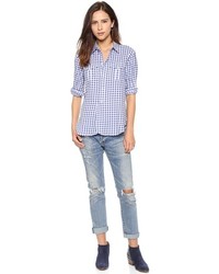 Madewell Blue Gingham Button Down