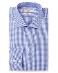 Turnbull & Asser Blue Gingham Check Cotton Shirt