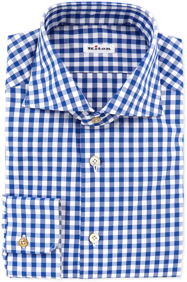 gingham blue shirt