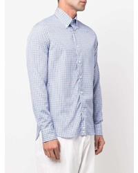 Canali Plaid Button Down Cotton Shirt