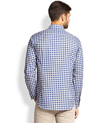 Saks Fifth Avenue Collection Gingham Plaid Sportshirt